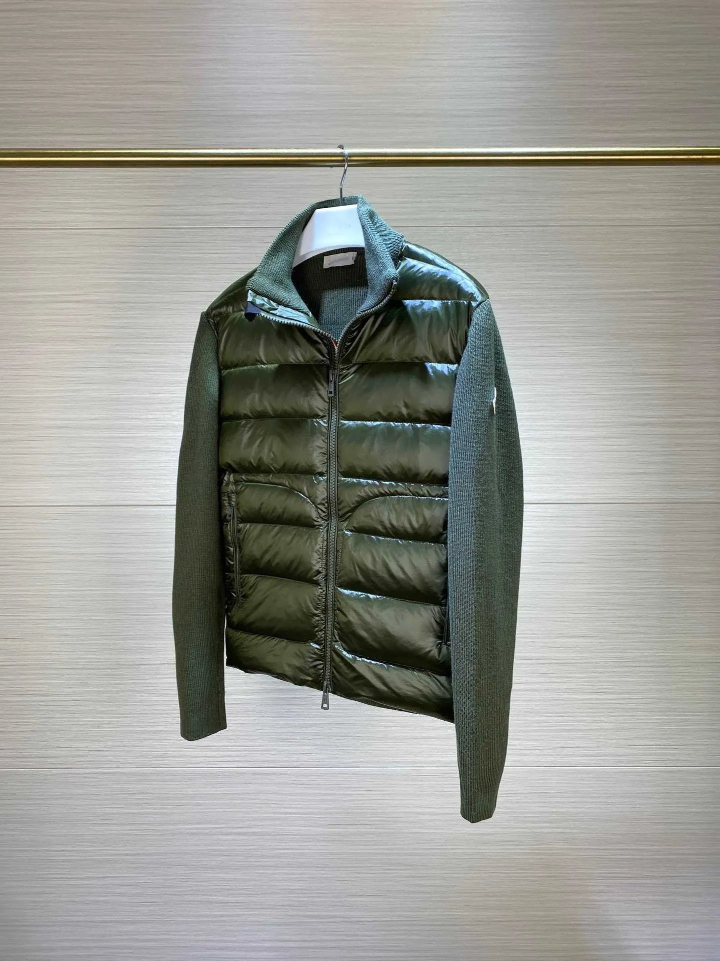Moncler Men's Wool Knit Padded Jacket