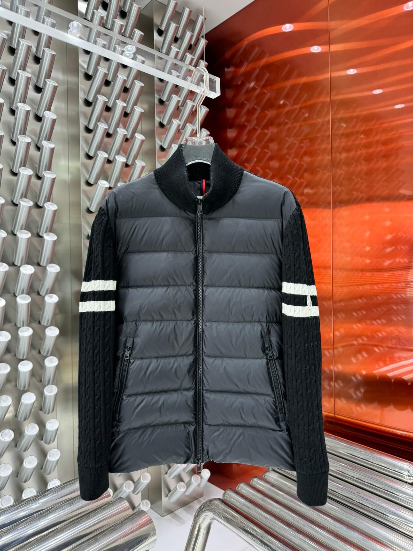 Moncler Men's Wool Knit Padded Jacket