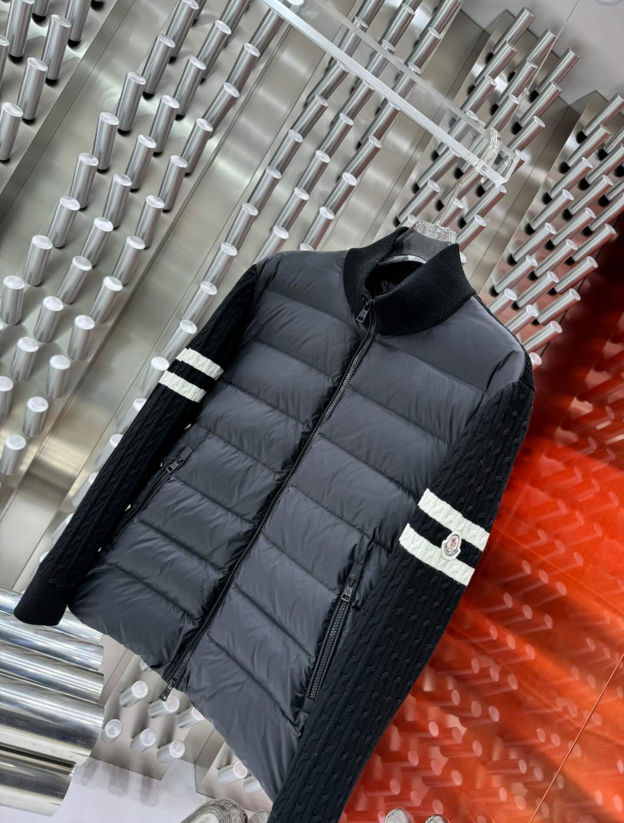 Moncler Men's Wool Knit Padded Jacket