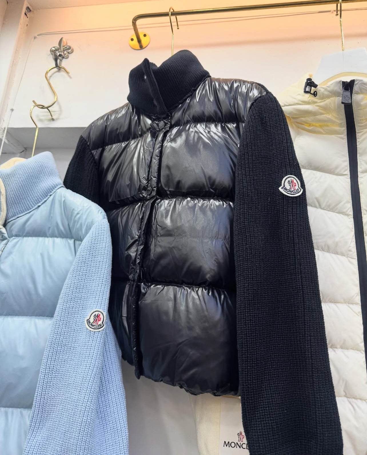 Moncler Wool Knit Padded Jacket