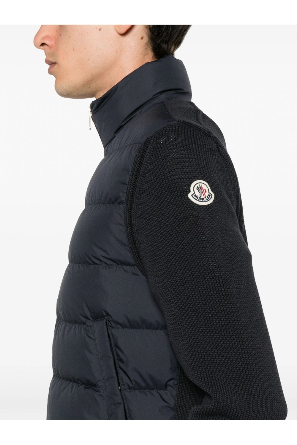 Moncler hybrid zip cardigan puffer jacket